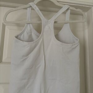 White Ribbed Tank Top